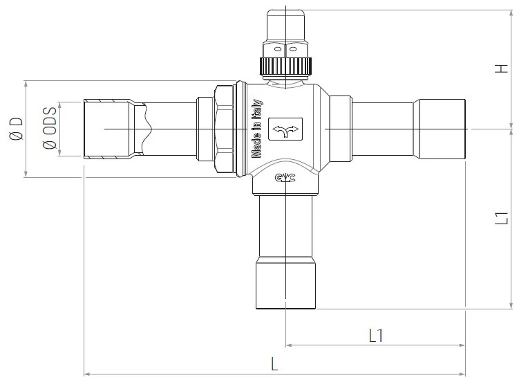 03 - three way ball valves tech drawing